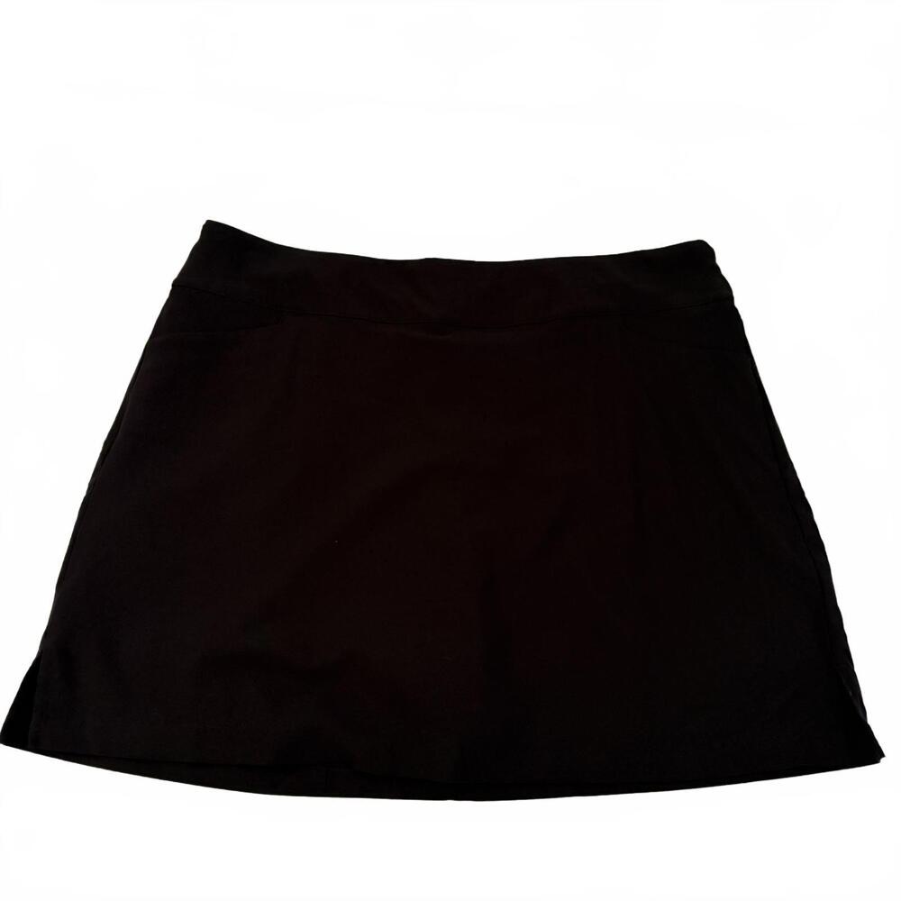 Lady Hagen | Women’s Black Gold Skirt Under Shorts Pockets Side Slits Size XXL